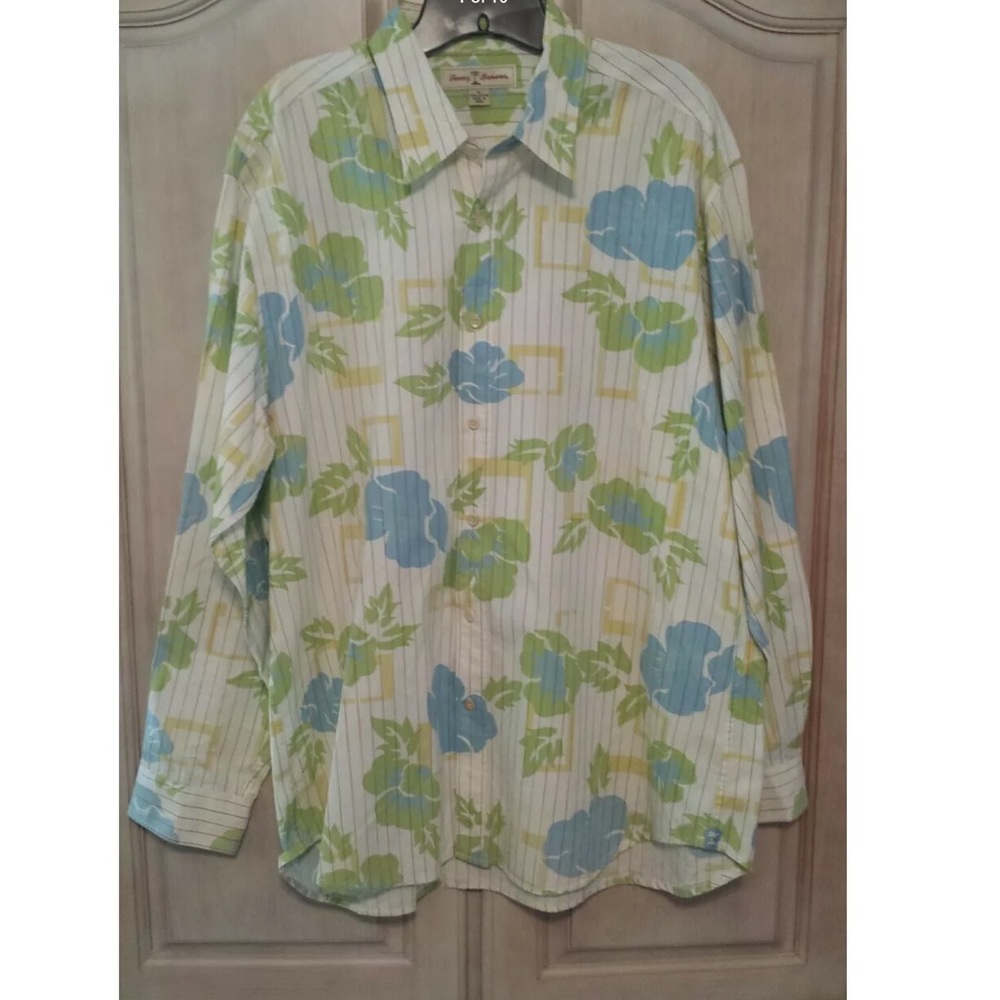 Tommy Bahama 100% COTTON Floral shirt Sz XL MENS